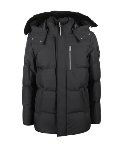 Moose Knuckles Cloud 3q Black Padded Parka In Metal