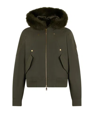 Moose Knuckles Long-sleeved Cotton Jacket In Green