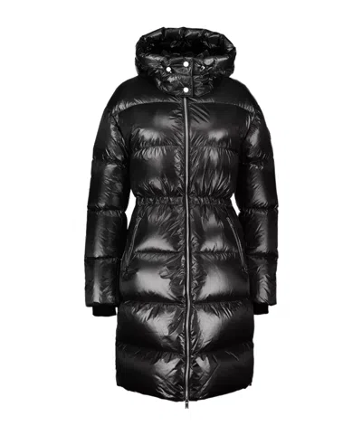 Moose Knuckles Long-sleeved Down Jacket In Black