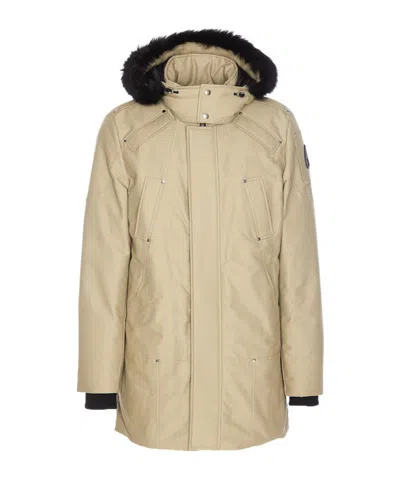 Moose Knuckles Long-sleeved Down Jacket In Nude