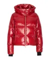 Moose Knuckles Quilted Hooded Jacket Zip Pockets In Red