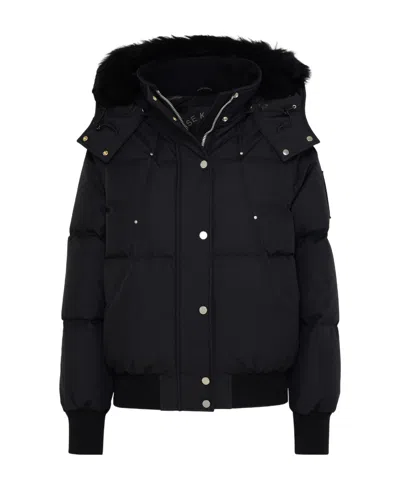 Moose Knuckles Long-sleeved Hooded Cotton-padded Suit In Black