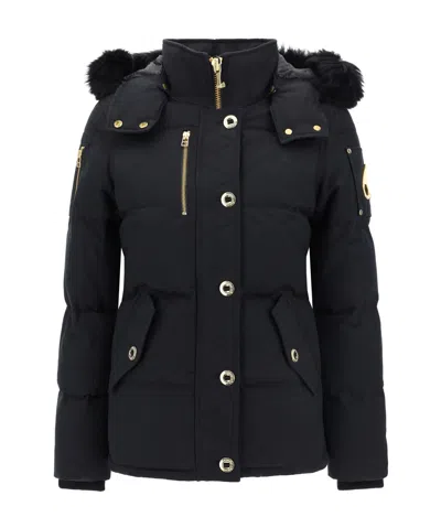 Moose Knuckles Long-sleeved Hooded Cotton Suit In Black