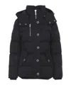 Moose Knuckles Long-sleeved Hooded Down Jacket In Blue