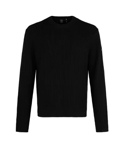 Moose Knuckles Long-sleeved Round-neck Sweater In Black