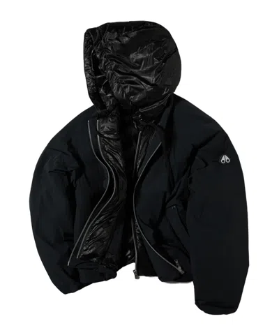 Moose Knuckles Long-sleeve Down Jacket In Black