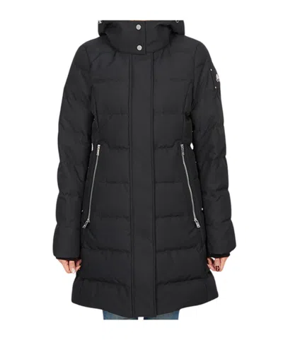 Moose Knuckles Long-sleeved Down Jacket In Black