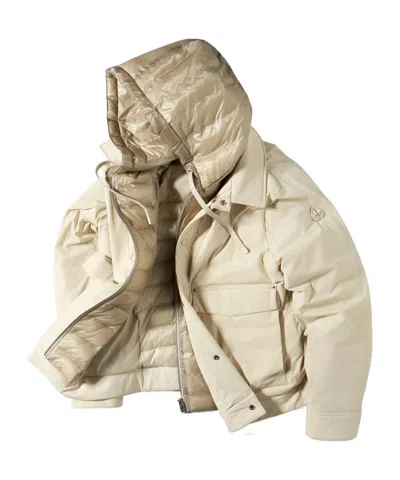 Moose Knuckles Long-sleeved Down Jacket In White