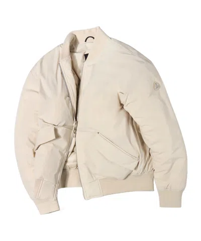 Moose Knuckles Long-sleeved Down Jacket In White