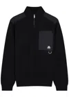 Moose Knuckles Lowan Panelled Half-zip Knit Sweatshirt In Black