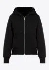 Moose Knuckles Cotton Blend Classic Bunny Jacket With Tonal Hood In Black