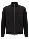 Moose Knuckles Magnus Knit Hybrid Bomber Jacket In Black