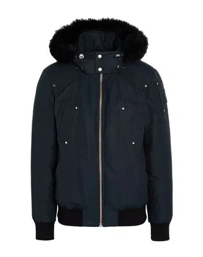 Moose Knuckles Man Puffer Midnight Blue Size L Cotton, Nylon