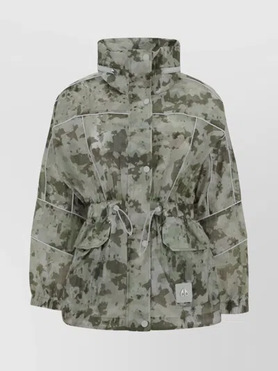 Moose Knuckles Marcelle Camo Hooded Jacket In Multi