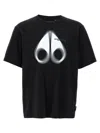 Moose Knuckles 'maurice' Crew Neck Graphic Print T-shirt In White/black