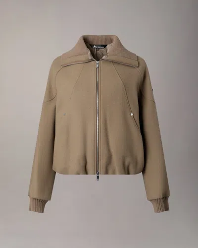 Moose Knuckles Grid 3 In 1 Wool Bomber In Brown