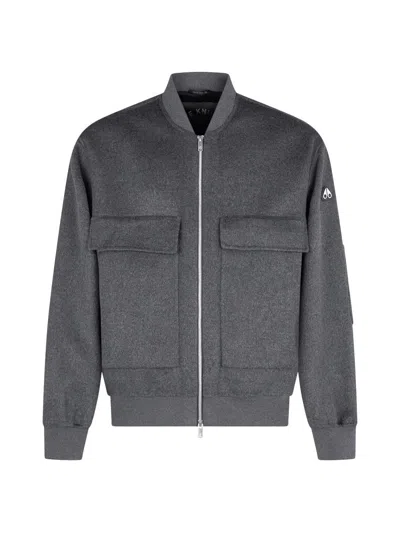 Moose Knuckles Men's Alder Wool Bomber Jacket In Gray