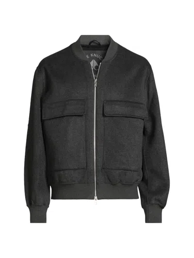 Moose Knuckles Men's Alder Wool Bomber Jacket In Black