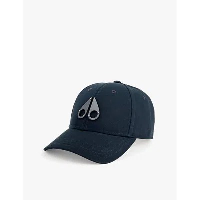 Moose Knuckles Mens Black Logo Icon Cotton Cap