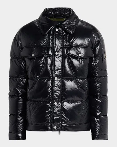 Moose Knuckles Men's Briar Quilted Down Shirt Jacket In Black