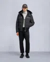 Moose Knuckles Men's Cloud Shearling Trim Bomber Jacket In Black