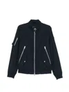 Moose Knuckles Zip-pocket Bomber Jacket In Blue