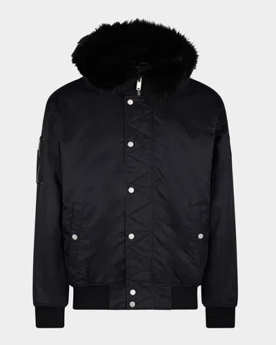 Moose Knuckles Men's Denali Bomber Jacket In Blk Wblk Sh