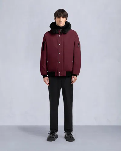 Moose Knuckles Men's Denali Bomber Jacket In Burgundy