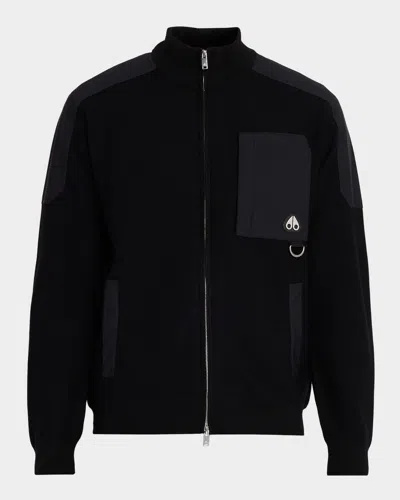 Moose Knuckles Men's Elowan Full-zip Sweater In Black