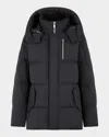 Moose Knuckles Everest 3q Quilted Down Hooded Jacket In Black