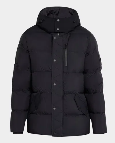 Moose Knuckles Everest 3q Detachable-hood Puffer Shell-down Jacket In Black