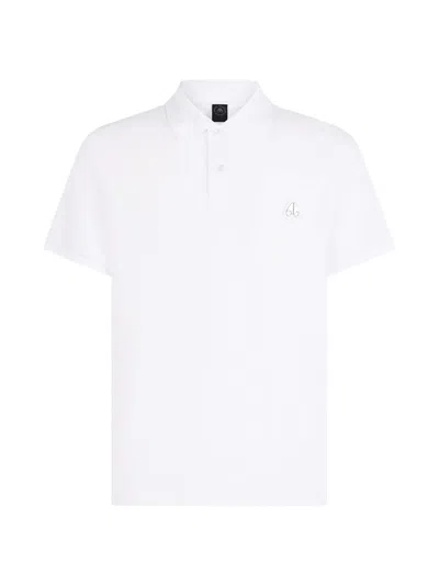 Moose Knuckles Men's Everett Logo Polo Shirt In White