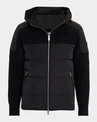 Moose Knuckles Men's Glenvale Knit Hybrid Jacket In Black