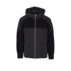 Moose Knuckles Hooded Jacket With Ribbed Texture And Zip Pockets In Blue
