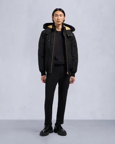 Moose Knuckles Men's Gold Ballistic Bomber Neoshear In Black