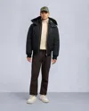 Moose Knuckles Men's Gold Series Original Shearling Trim Ballistic Bomber In Black