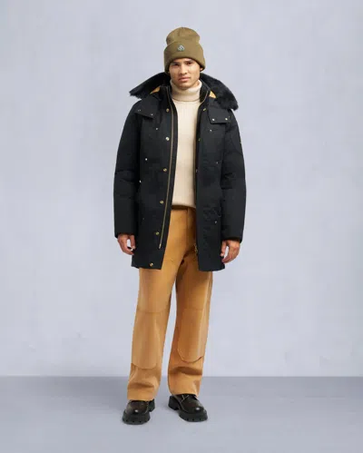 Moose Knuckles Men's Gold Series Original Shearling Trim Stirling Parka In Black