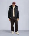 Moose Knuckles Men's Gold Series Stagg Shearling Trim Bomber Jacket In Black
