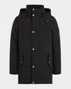 Moose Knuckles Granite Peak Hooded Shell Parka Coat In Black