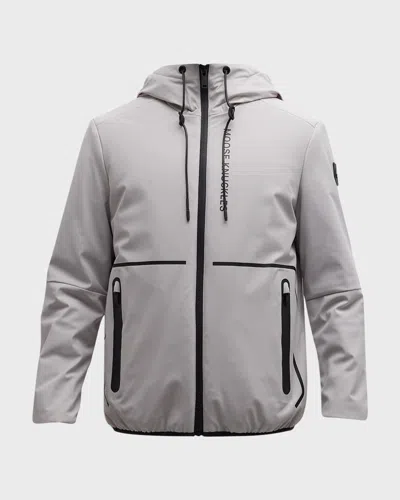 Moose Knuckles Grayton Logo-print Zip-fastening Jacket In Milky Way