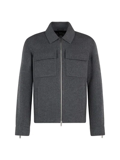 Moose Knuckles Men's Jacque Wool-cashmere-silk Jacket In Charcoal