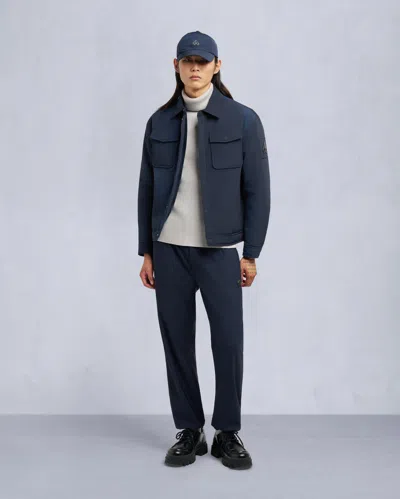 Moose Knuckles Jacque Bunny Water Resistant Faux Fur Lined Shirt Jacket In Blue