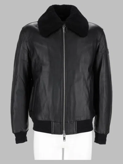 Moose Knuckles Men's Lamb Leather Sheepskin Jacket In Black