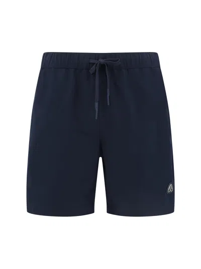 Moose Knuckles Men Logoed Swimshorts In Blue