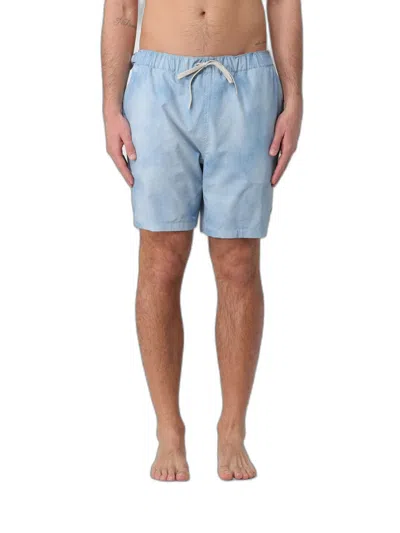 Moose Knuckles Men's Mini Swim And Beach Shorts In Denimprint