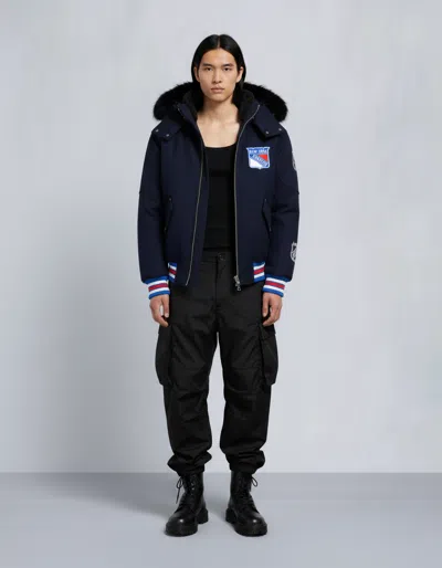 Moose Knuckles Men's Nhl X  Rangers Bomber Jacket In Black