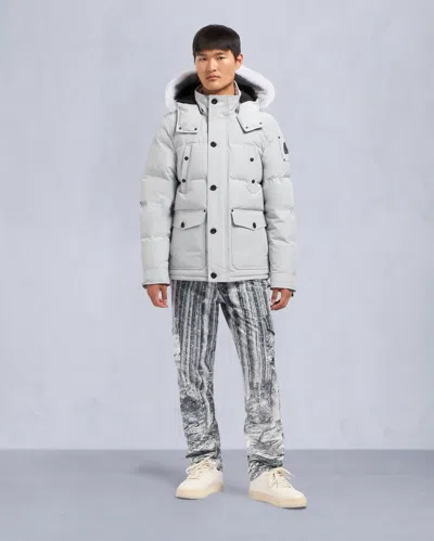 Moose Knuckles Men's Onyx Round Island Shearling Down Jacket In Gray