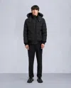 Moose Knuckles Men's Onyx Scotchtown Shearling Bomber Jacket In Black
