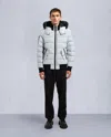 Moose Knuckles Men's Onyx Scotchtown Shearling Bomber Jacket In Blue
