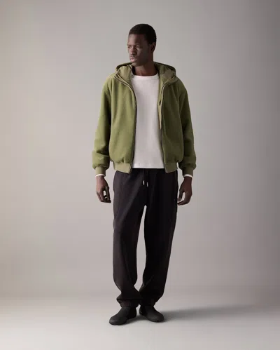 Moose Knuckles Roland Reversible Bunny Hooded Logo-patch Jacket In Green